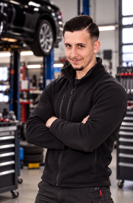 Waldemar Bernhardt Jr., Auszubildender bei Auto Service Bernhardt